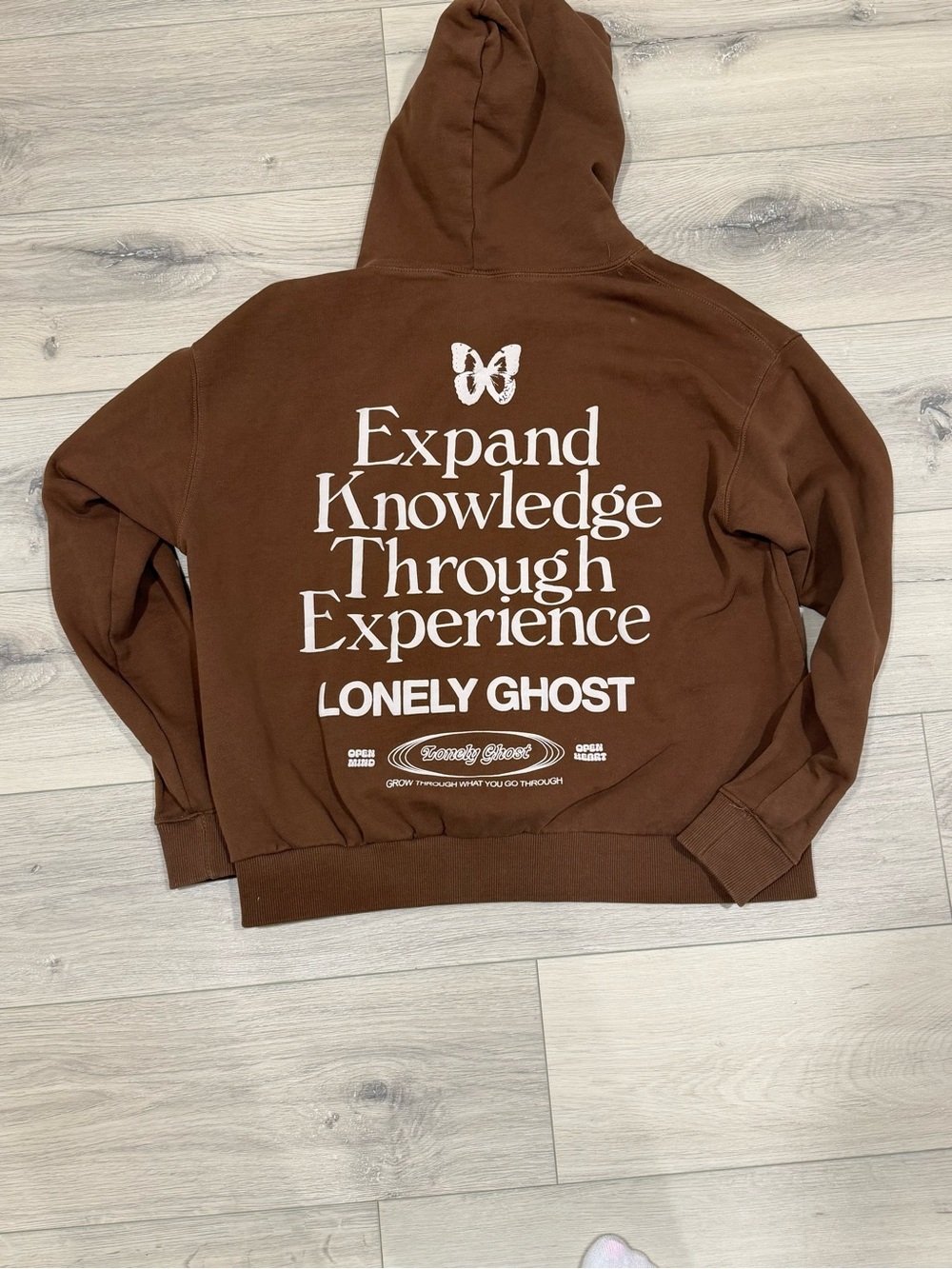 Lonely Ghost Brown Hoodie Jogger Set Size Small Open Mind Open Heart Sweatsuit - Picture 5 of 8